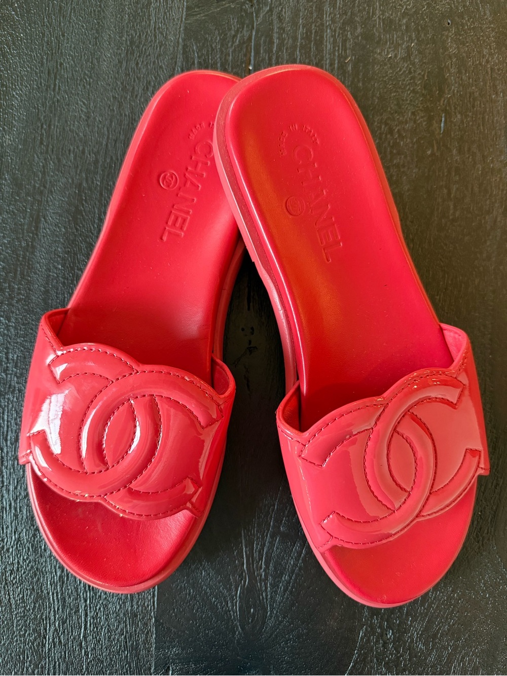 Chanel Patent Leather Slides - Picture 4 of 5